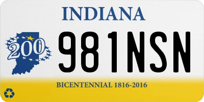 IN license plate 981NSN