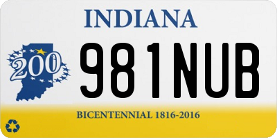 IN license plate 981NUB