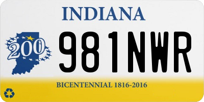 IN license plate 981NWR