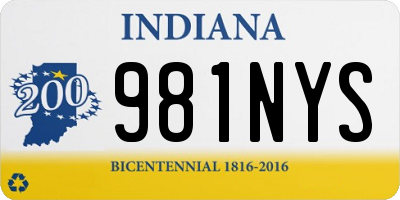 IN license plate 981NYS