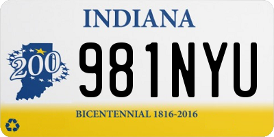 IN license plate 981NYU