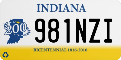 IN license plate 981NZI