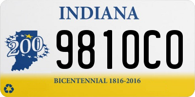 IN license plate 981OCO