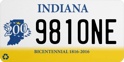IN license plate 981ONE