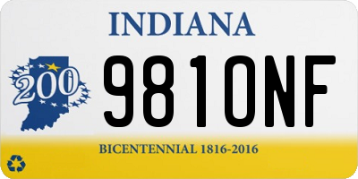 IN license plate 981ONF