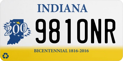 IN license plate 981ONR