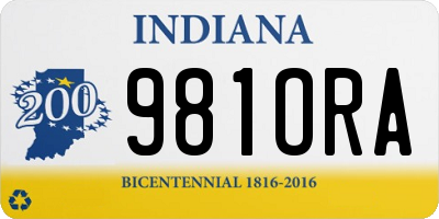 IN license plate 981ORA