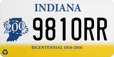 IN license plate 981ORR