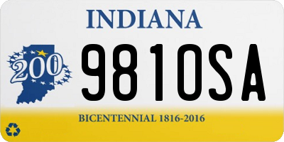 IN license plate 981OSA