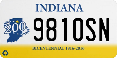 IN license plate 981OSN