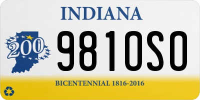 IN license plate 981OSO