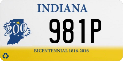 IN license plate 981P