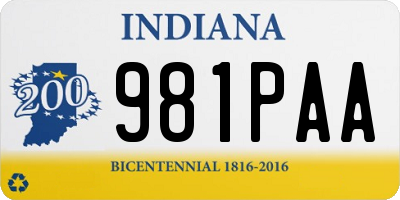 IN license plate 981PAA