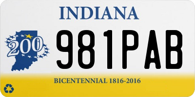 IN license plate 981PAB