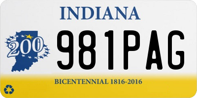 IN license plate 981PAG