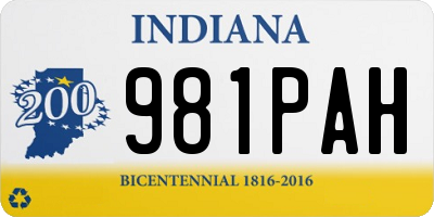 IN license plate 981PAH