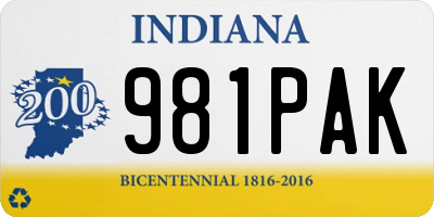 IN license plate 981PAK