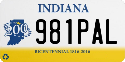 IN license plate 981PAL