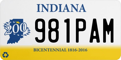 IN license plate 981PAM