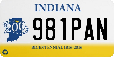 IN license plate 981PAN