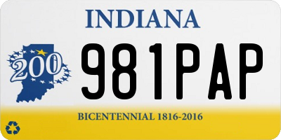 IN license plate 981PAP