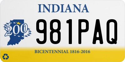 IN license plate 981PAQ