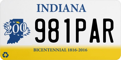 IN license plate 981PAR