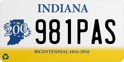 IN license plate 981PAS