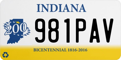 IN license plate 981PAV