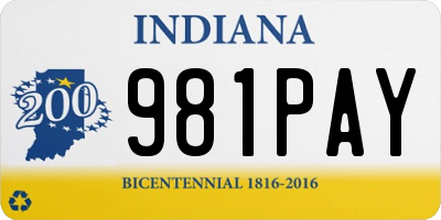 IN license plate 981PAY