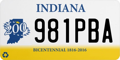 IN license plate 981PBA