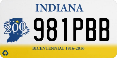 IN license plate 981PBB