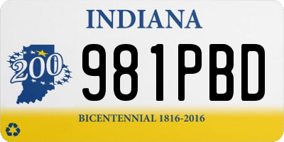 IN license plate 981PBD