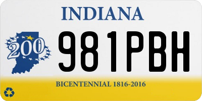 IN license plate 981PBH