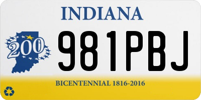 IN license plate 981PBJ