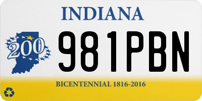 IN license plate 981PBN