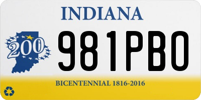 IN license plate 981PBO