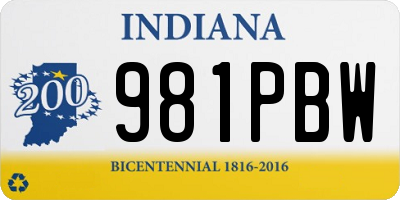 IN license plate 981PBW