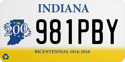 IN license plate 981PBY