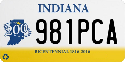 IN license plate 981PCA