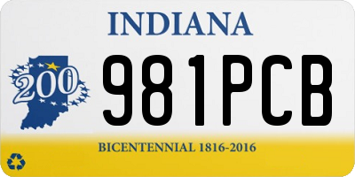 IN license plate 981PCB