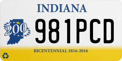 IN license plate 981PCD