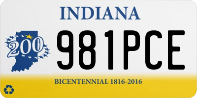 IN license plate 981PCE