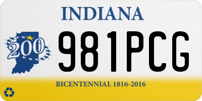 IN license plate 981PCG