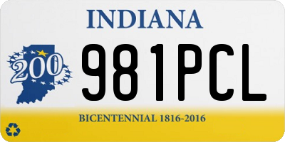 IN license plate 981PCL