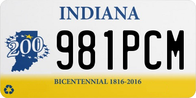 IN license plate 981PCM