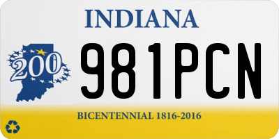 IN license plate 981PCN