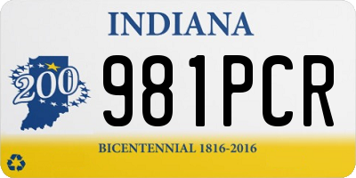 IN license plate 981PCR