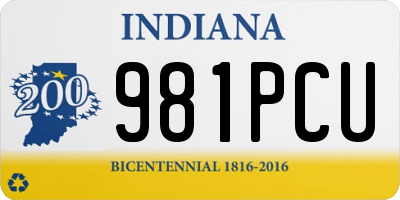 IN license plate 981PCU