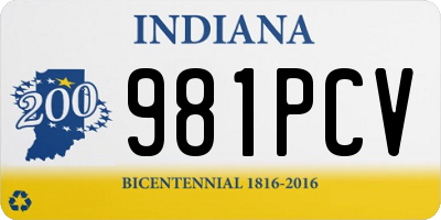 IN license plate 981PCV